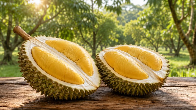 Sầu riêng bị sượng cơm — trái sầu riêng bổ đôi cơm vàng đạt chuẩn ở vườn Võ Farm